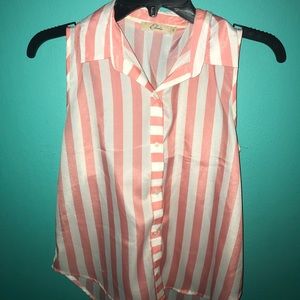 White and peach stripped tank top